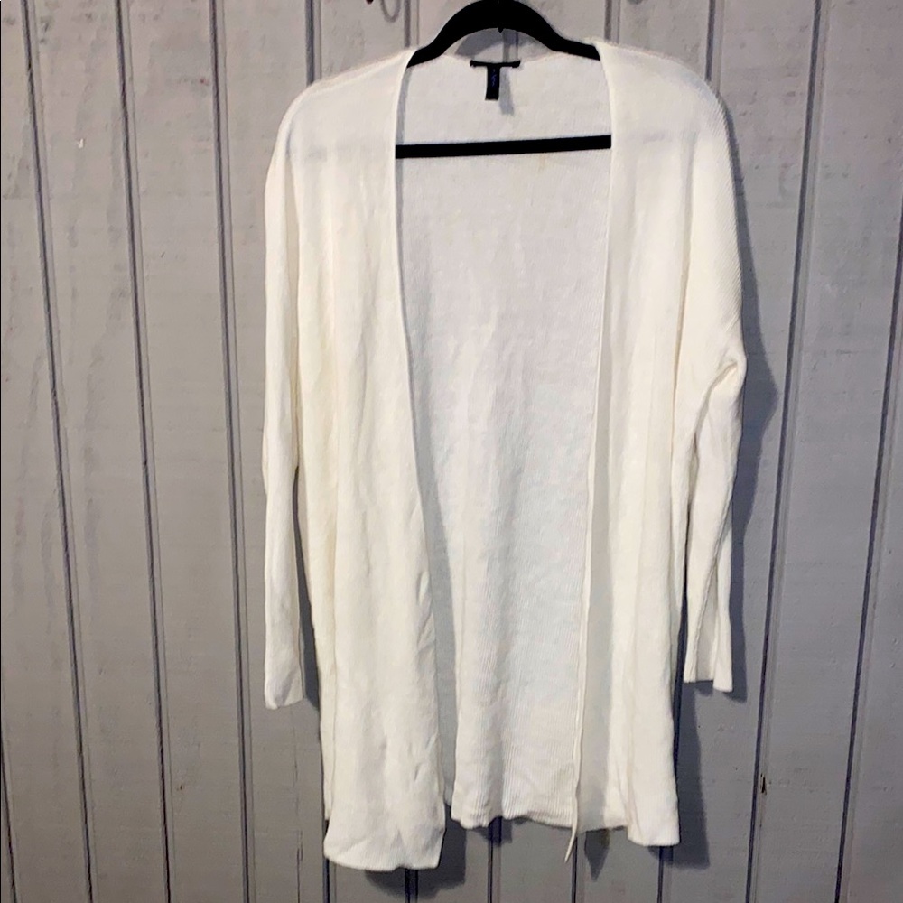 Eileen fisher Women's White Open-Front cardigan